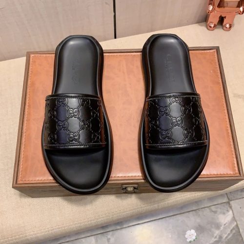 Gucci GG Embossed Luxury Slides Black