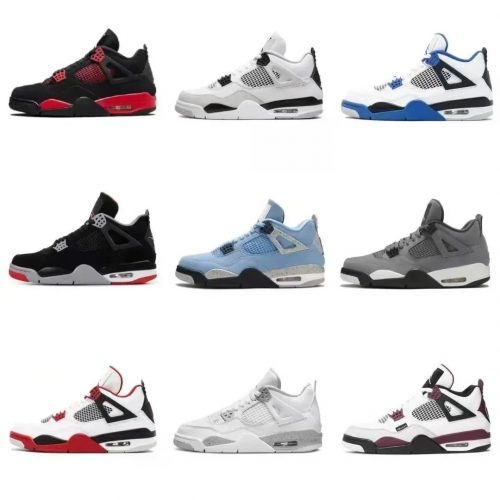 Jordan 4 Retro Iconic Basketball Sneakers Multicolor