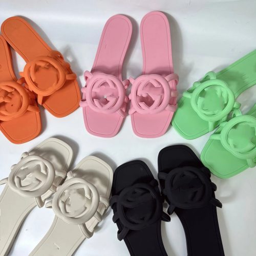 Gucci Rubber Slides Chunky Sandals Multicolor