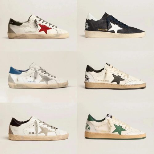 Golden Goose Super-Star and Ball Star Distressed Sneakers Multicolor
