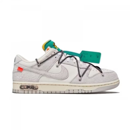 Nike Dunk Low Off-White Lot 02 Streetwear Sneakers White and Gray