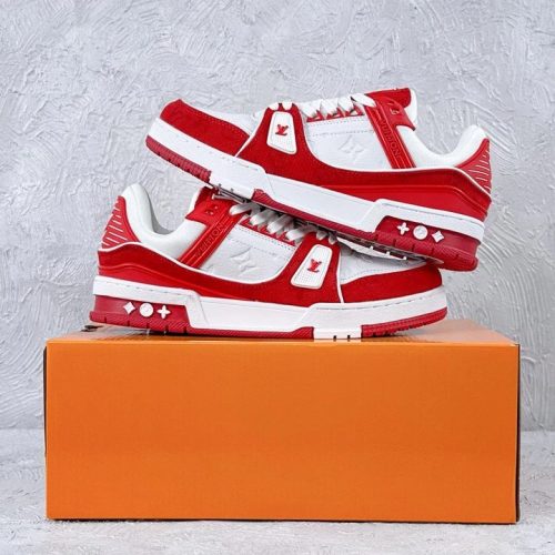 Louis Vuitton LV Trainer chunky sneakers Red and White