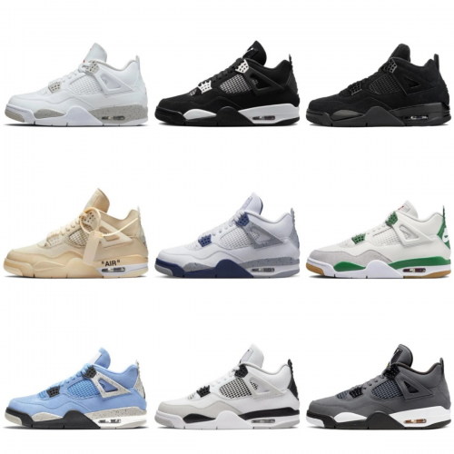 Jordan 4 Retro Iconic Basketball Sneakers Multicolor