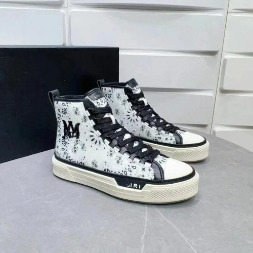 Amiri MA-1 Bandana High Top Sneakers White and Black