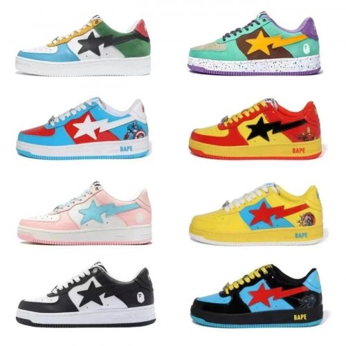 A Bathing Ape BAPE Bapesta Colorful Streetwear Sneakers Multicolor