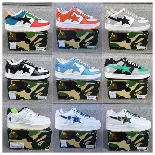A Bathing Ape BAPE Bapesta Low Top Sneakers Multicolor