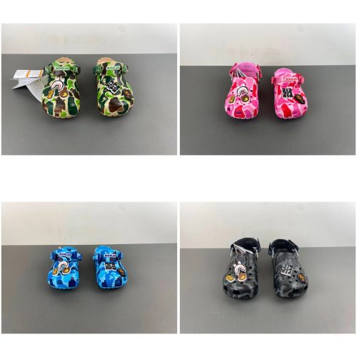 A Bathing Ape BAPE Classic Clog Camo Casual Clogs Multicolor
