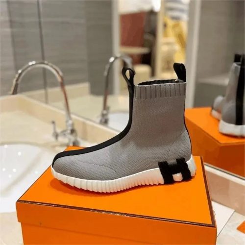 Hermes Quick Knit Sock Sneakers Gray