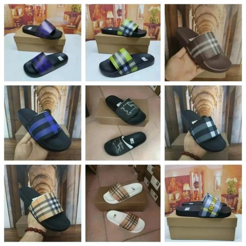 Burberry Check Print Casual Slides Multicolor