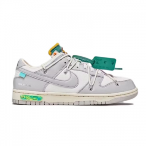Nike Dunk Low Off-White Lot 42 Chunky Sneakers White and Gray
