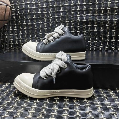 Rick Owens Ramones Low Chunky Sneakers Black and White