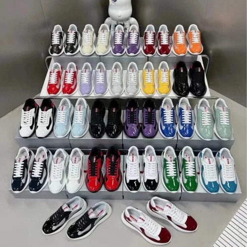 Prada America's Cup Patent Leather Sneakers Multicolor