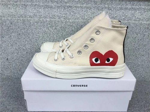 Comme des Garçons CDG Chuck 70 High Top Canvas Sneakers Beige