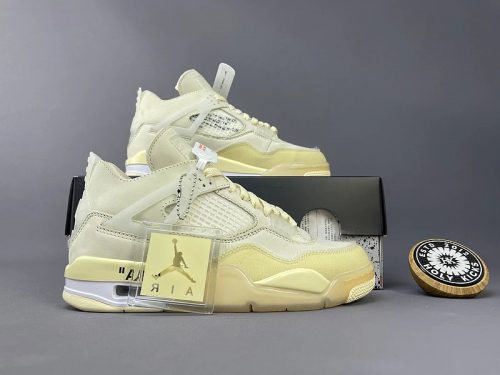 Jordan 4 Retro Off-White Sail Chunky Sneakers Beige