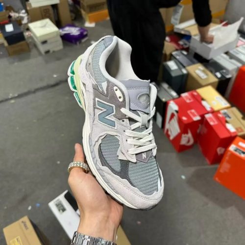 New Balance 2002R Protection Pack Chunky Sneakers Gray and Green