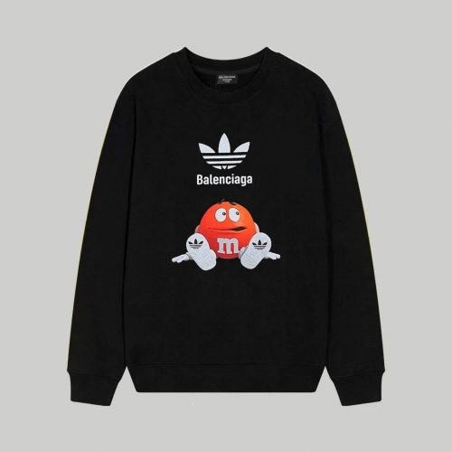 Balenciaga Graphic Print Oversized Sweatshirt Black