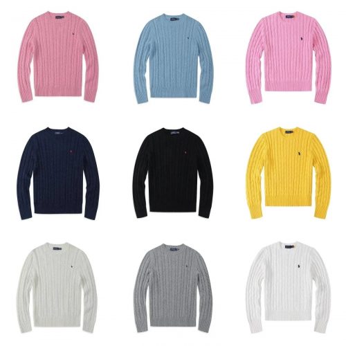 Ralph Lauren RL Cable-Knit Cotton Sweater Classic Crewneck Multicolor