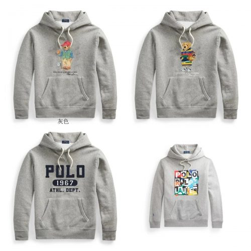 Polo Ralph Lauren PRL Polo Bear Graphic Fleece Hoodie Gray