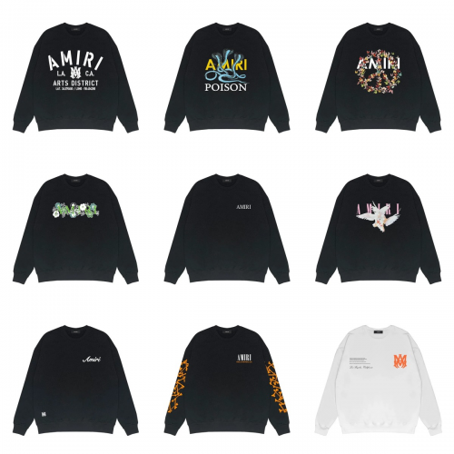 Amiri Graphic Print Cotton Sweatshirt Black and White