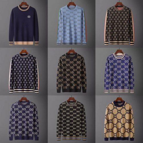 Gucci GG Monogram Knit Sweater Casual Pullover Multicolor