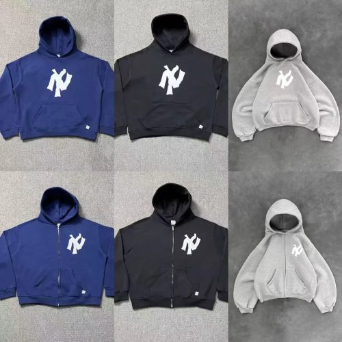 MLB NY Yankees Graphic Oversized Hoodie and Zip-Up Hoodie Multicolor