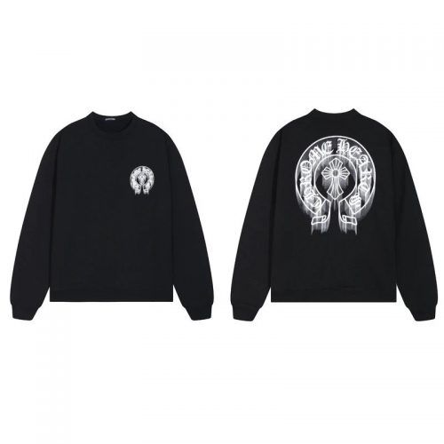 Chrome Hearts Horseshoe Cross Graphic Streetwear Sweatshirt Black