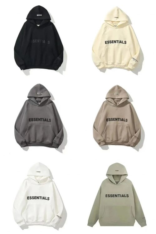 Fear of God Essentials Graphic Pullover Hoodie Oversized Streetwear Sweatshirt Multicolor