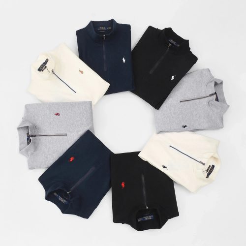Polo Ralph Lauren Quarter-Zip Pullover Cotton Sweater Multicolor