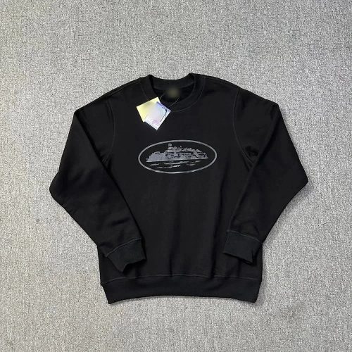Corteiz Oval Graphic Sweatshirt Casual Pullover Black