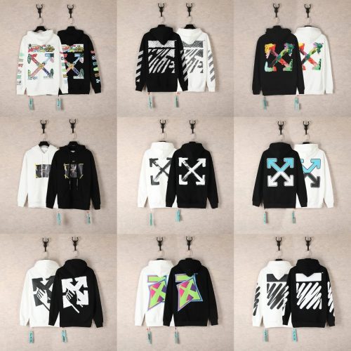 Off-White Graphic Arrow Hoodie Streetwear Sweatshirt Multicolor