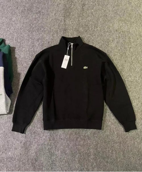 Lacoste Quarter-Zip Casual Sweatshirt Black