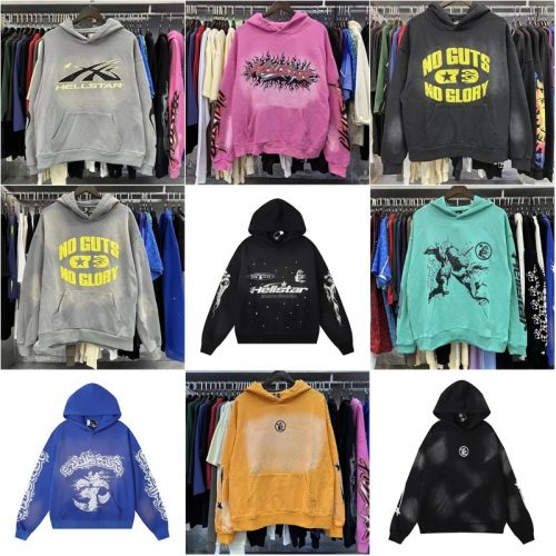 Hellstar Graphic Print Oversized Hoodie Multicolor