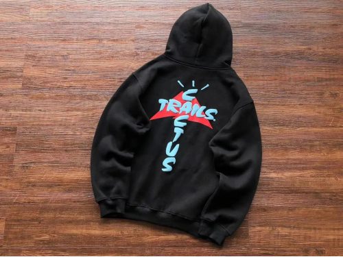 Cactus Jack Trails Graphic Streetwear Hoodie Black