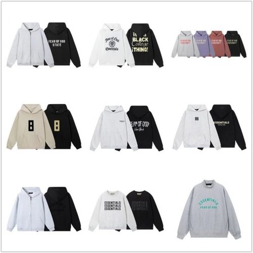 Fear of God FOG Essentials Oversized Hoodie and Sweatshirt Collection Multicolor
