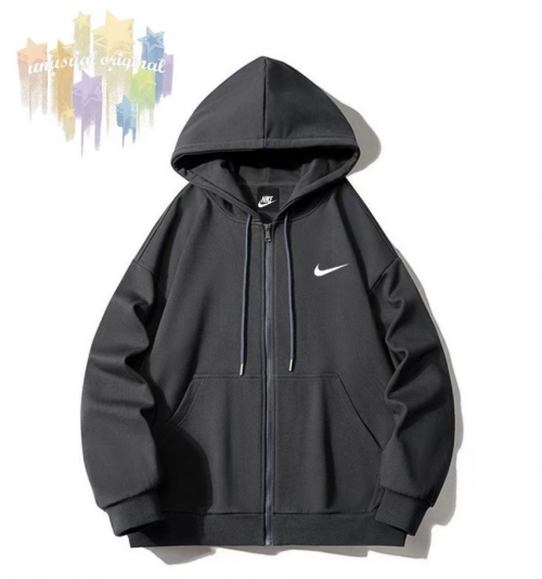 Nike Zip-Up Hoodie Oversized Sweatshirt Black