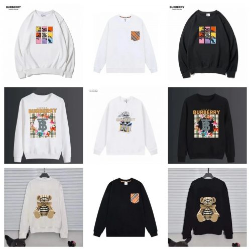 Burberry Graphic Print Cotton Sweatshirt Black and White