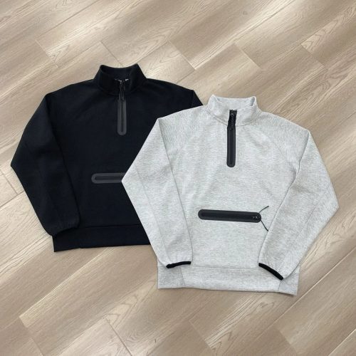 Nike Half Zip Sweatshirt Casual Pullover Black and Gray