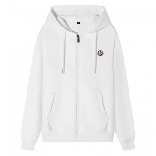 Moncler Zip-Up Hoodie Casual Sweatshirt White