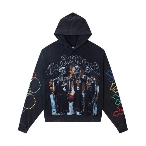 Cactus Plant Flea Market CPFM Skeleton Basketball Hoodie Black