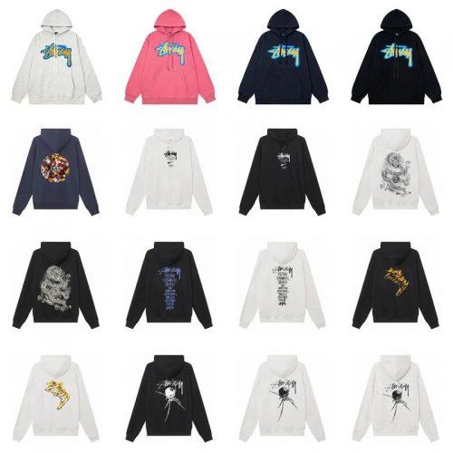 Stussy Graphic Print Streetwear Hoodie Multicolor