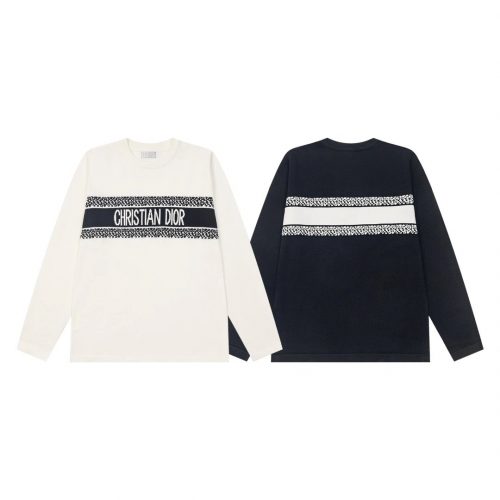Christian Dior Striped Knit Sweater Crewneck Black and White