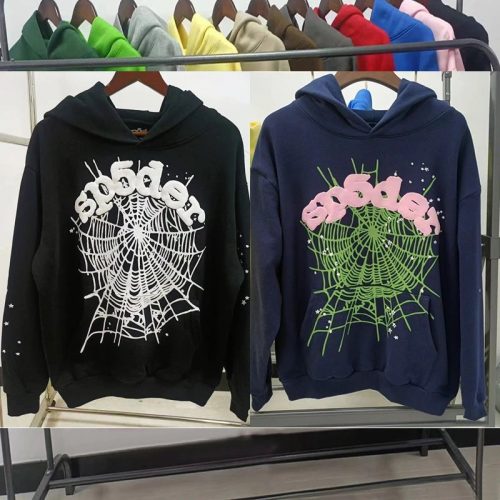 Sp5der Web Hoodie Oversized Streetwear Sweatshirt Multicolor