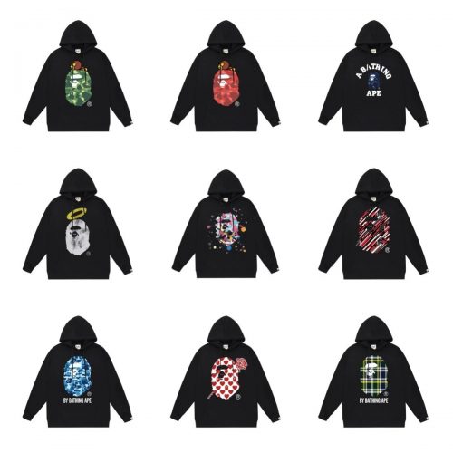 A Bathing Ape BAPE Ape Head Graphic Streetwear Hoodie Black