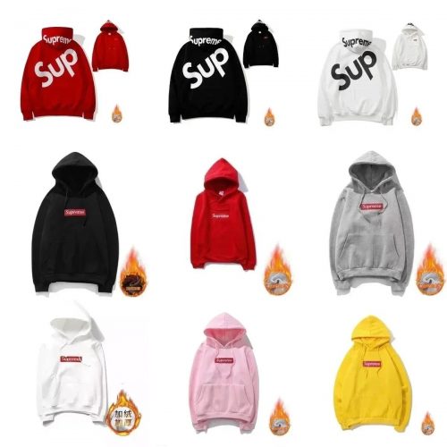 Supreme Box Logo Fleece Hoodie Streetwear Sweatshirt Multicolor