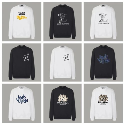 Louis Vuitton LV Graphic Print Cotton Sweatshirt Black and White
