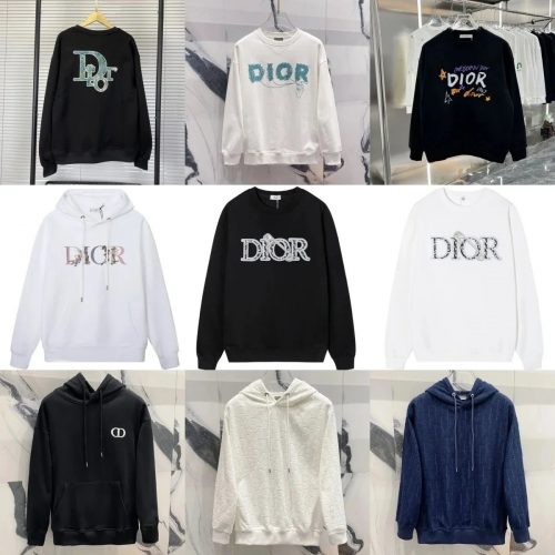 Dior Graphic Print Cotton Sweatshirt and Hoodie Collection Multicolor