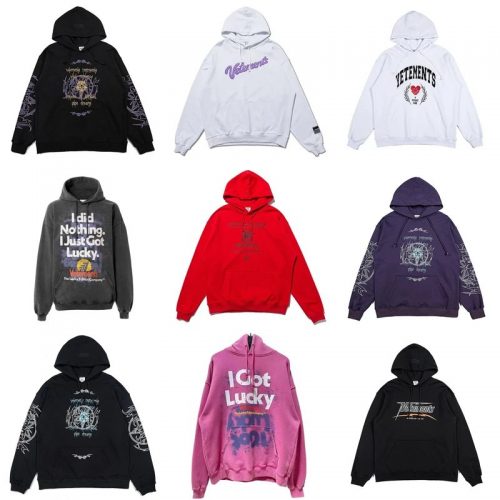 Vetements Graphic Print Oversized Hoodie Multicolor