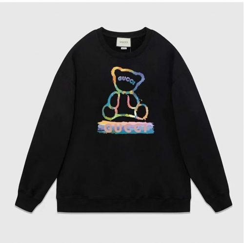 Gucci Bear Print Graphic Sweatshirt Black