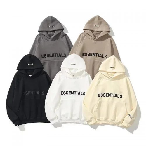 Fear of God Essentials Graphic Pullover Hoodie Oversized Streetwear Sweatshirt Multicolor