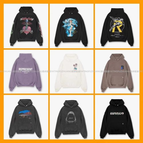 Represent Graphic Hoodie Collection Streetwear Oversized Sweatshirt Multicolor